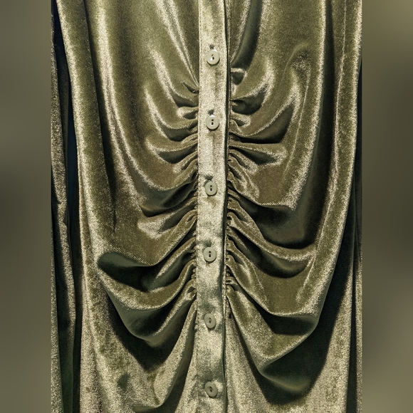 Cider Green Velvet Mini Dress - Picture 6 of 8